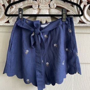 Anthropologie J.O.A Blue Floral Shorts Size Small